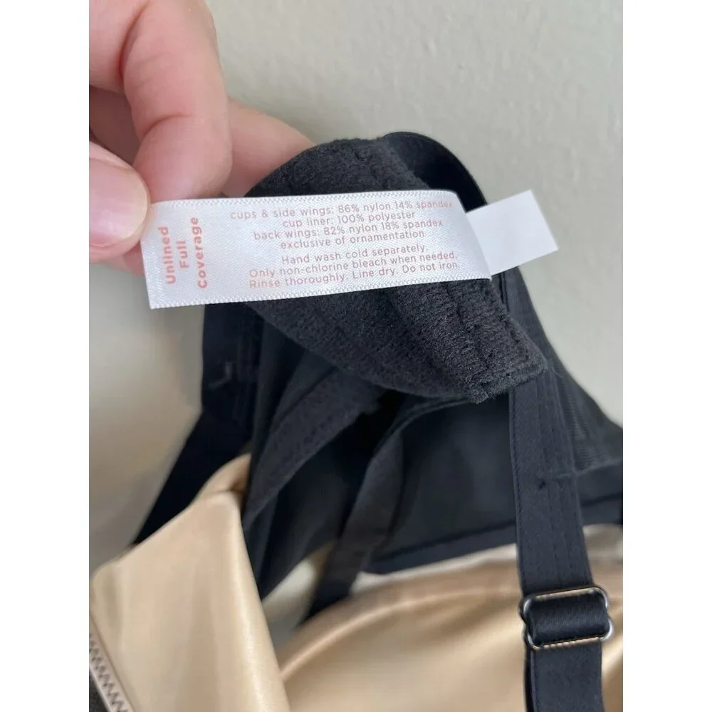 Cacique Black‎ Lace Bra Underwire Full Coverage 36DDD